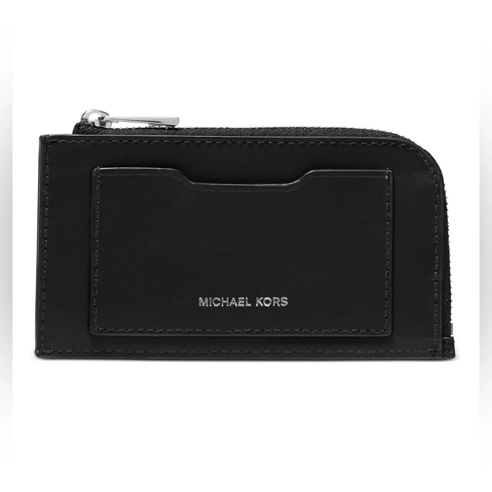 MICHAEL KORS Men's Leather Zip Wallet/black